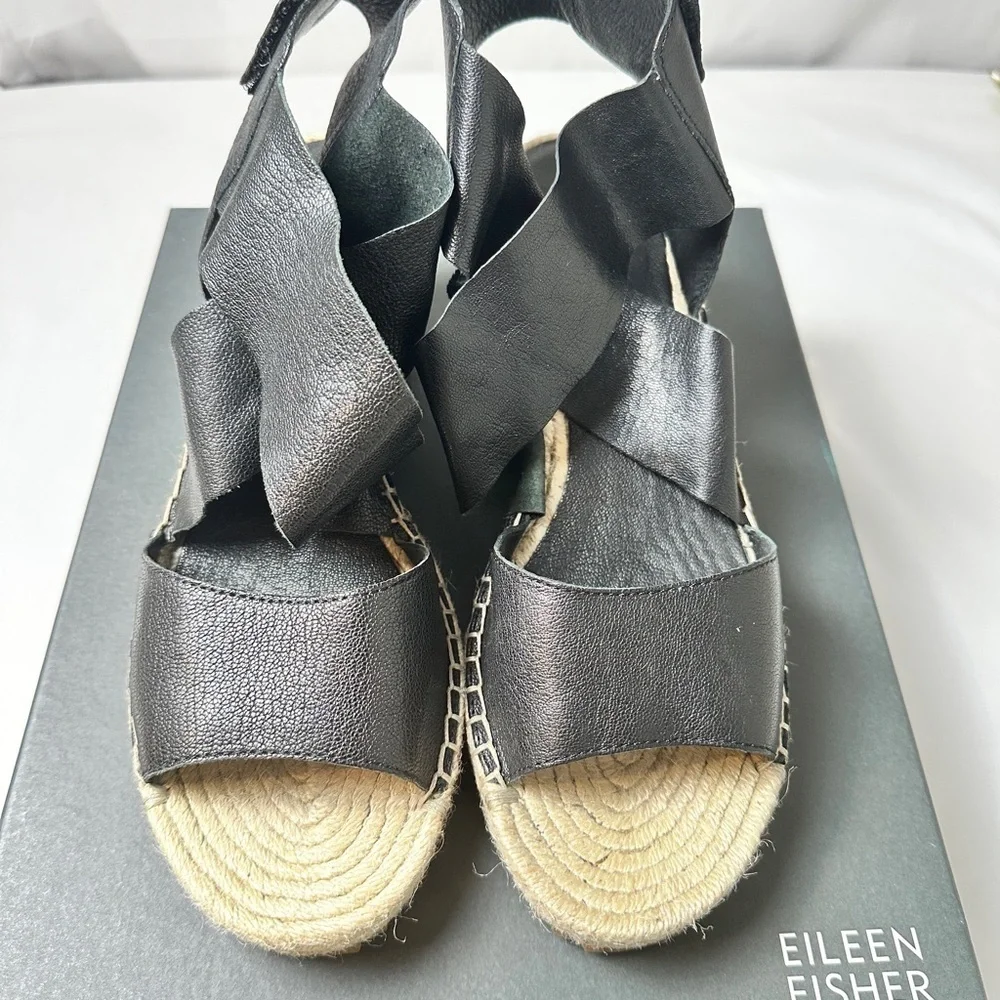 Eileen Fisher Willow Tumbled Espadrille Wedges (Size 9)